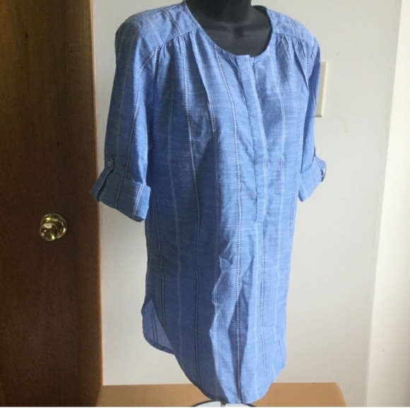 Nine West Lucy striped chambray popover top, size XXL - Picture 1 of 10
